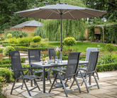 Hartman Garden Furniture Set Hartman Vienna Reclining Rectangular 6 Seat Set Xerix/Slate Grey